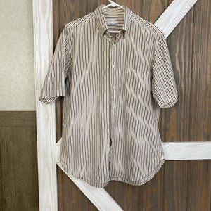 Luciano Lombardi Mens Striped Collared  Dress Shirt Handmade In Italy